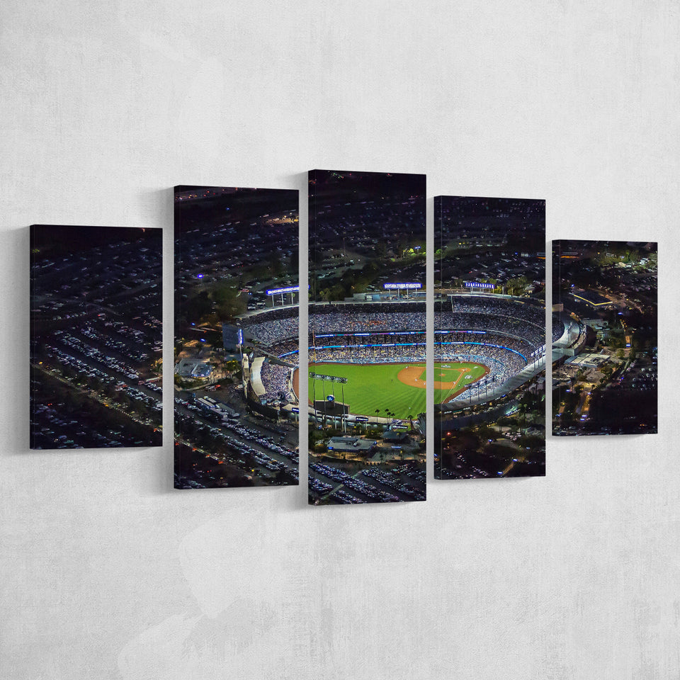 Dodger Stadium at Night View, Stadium Canvas, Sport Art, Large Canvas, Multi Panels, Canvas Prints Wall Art Decor