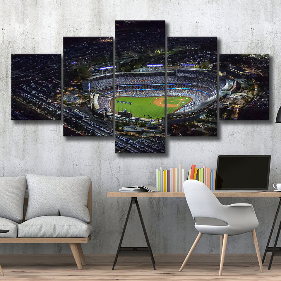Dodger Stadium at Night View, Stadium Canvas, Sport Art, Large Canvas, Multi Panels, Canvas Prints Wall Art Decor
