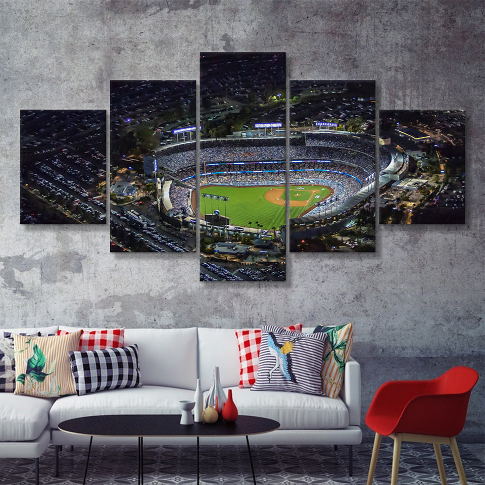 Dodger Stadium  5 Pieces Canvas Prints Wall Art - Painting Canvas, Multi Panels, 5 Panel, Wall Decor