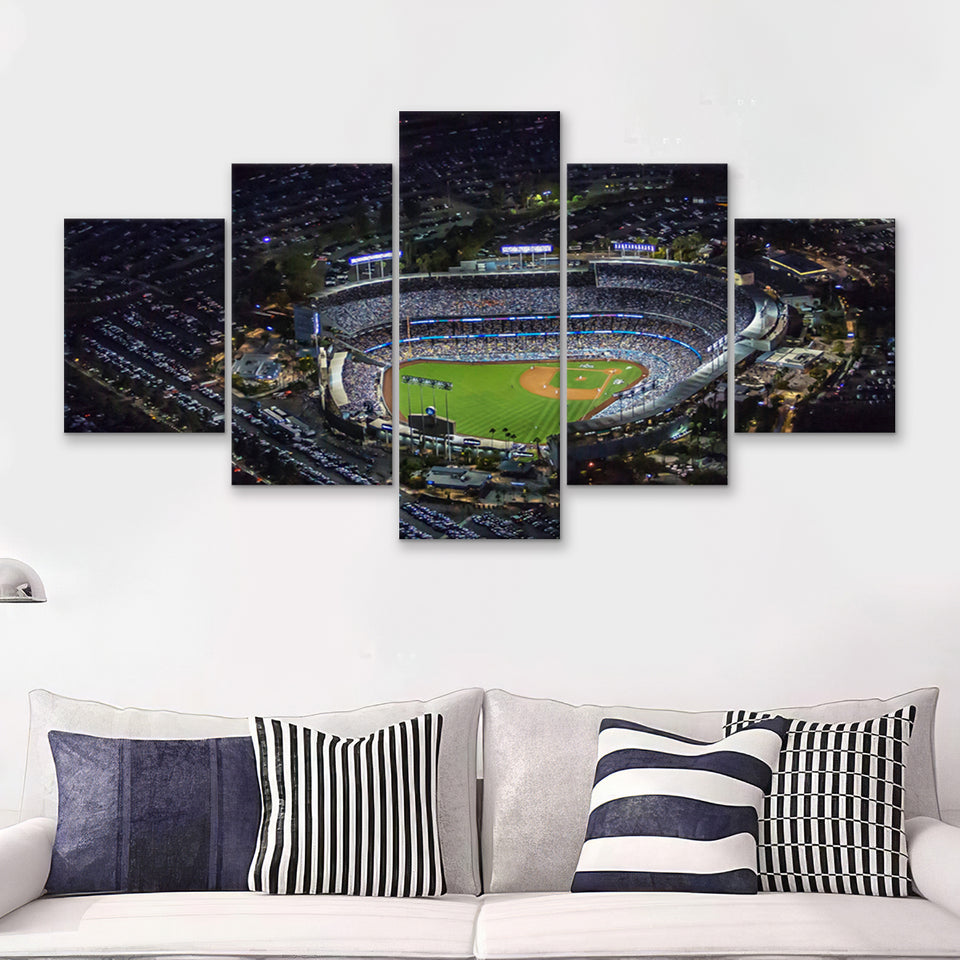 Dodger Stadium  5 Pieces Canvas Prints Wall Art - Painting Canvas, Multi Panels, 5 Panel, Wall Decor