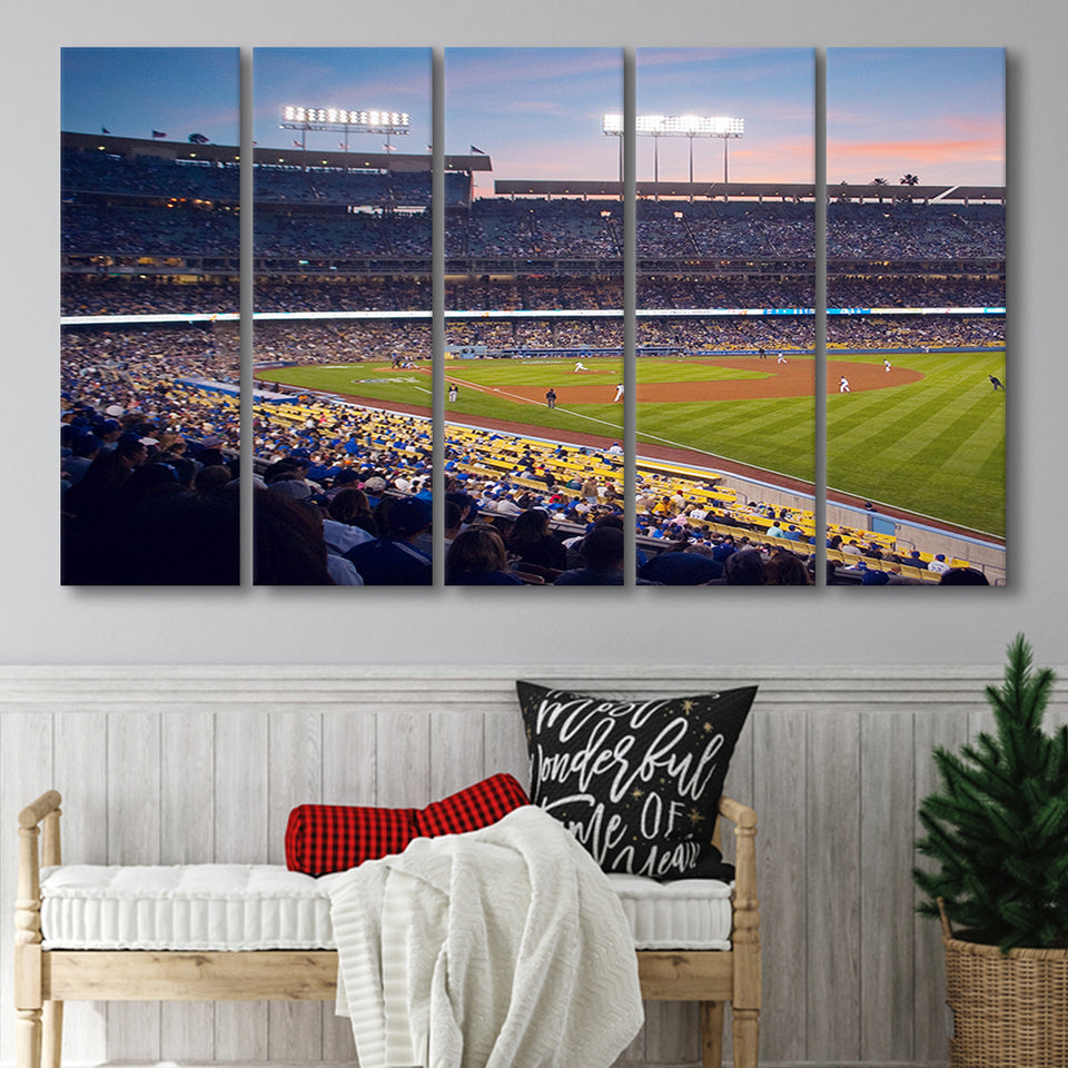 Dodgers La Stadium, Stadium Canvas, Sport Art, Gift for him, Multi Panels B, Canvas Prints Wall Art Decor