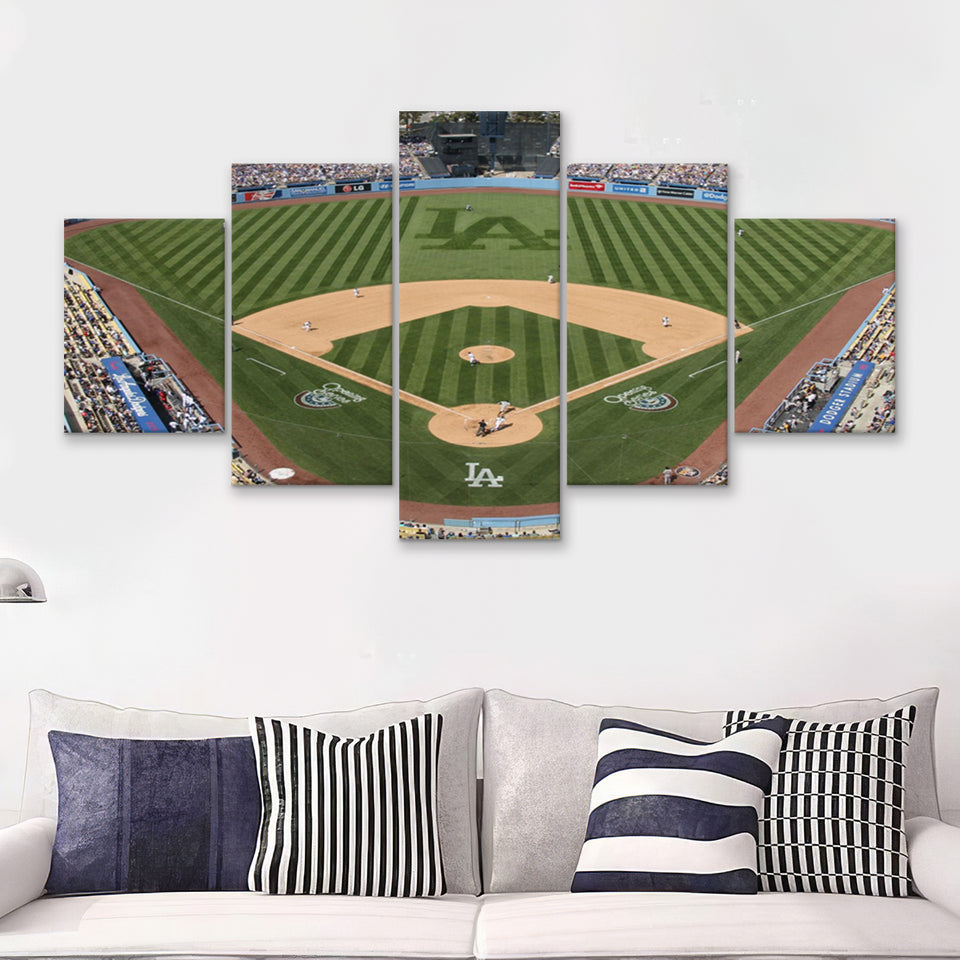 Dodgers Stadium  5 Pieces Canvas Prints Wall Art - Painting Canvas, Multi Panels, 5 Panel, Wall Decor