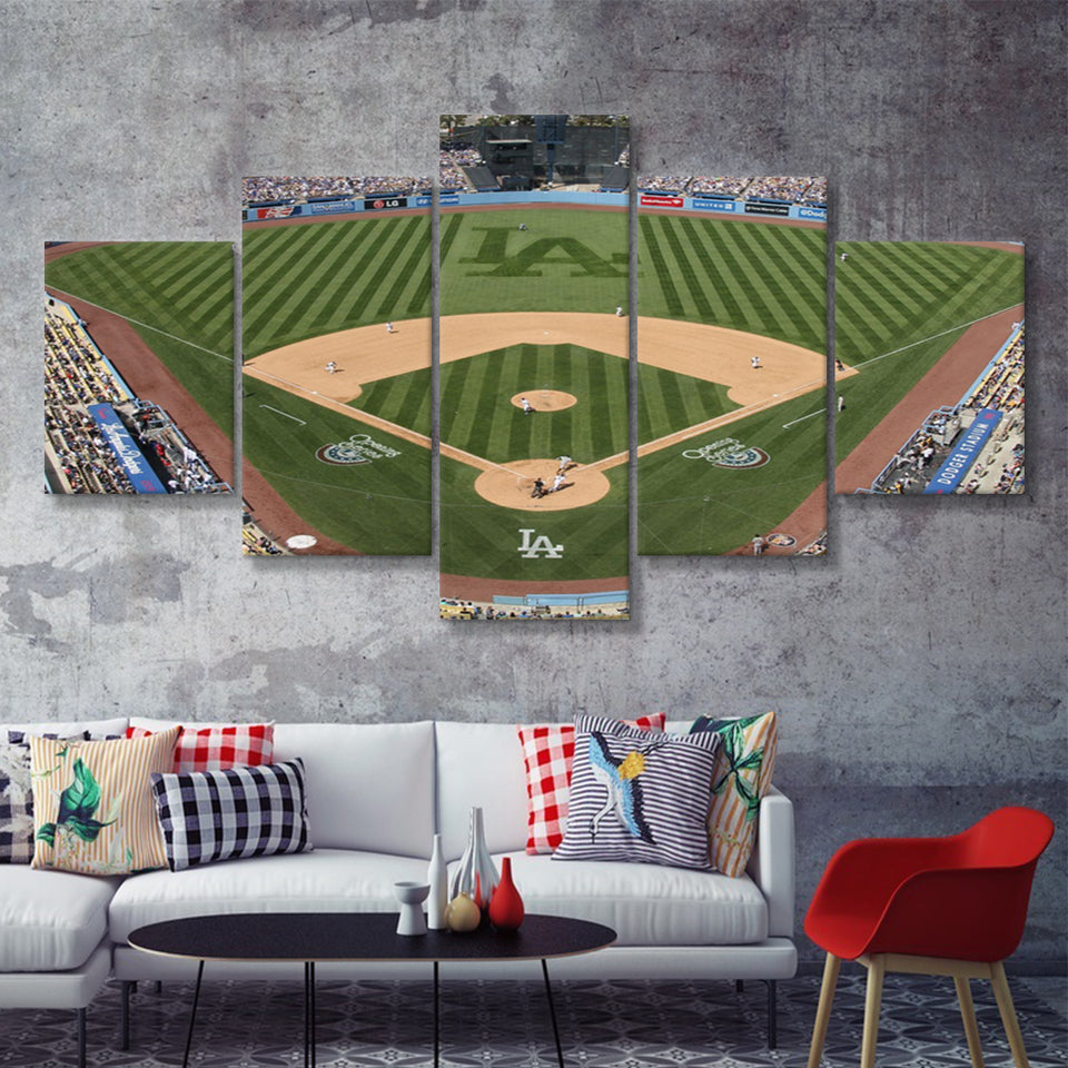 Dodgers Stadium  5 Pieces Canvas Prints Wall Art - Painting Canvas, Multi Panels, 5 Panel, Wall Decor