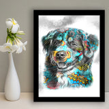 Dog Art Puppy Portrait Pop Art Framed Art Print Wall Decor - Painting Art, Wall Art, Framed Picture, Black Frame