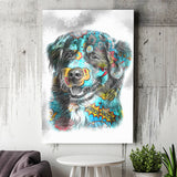 Dog Art Puppy Portrait Pop Art Canvas Prints Wall Art Decor - Painting Canvas, Home Decor, Art Print, Art For Sale