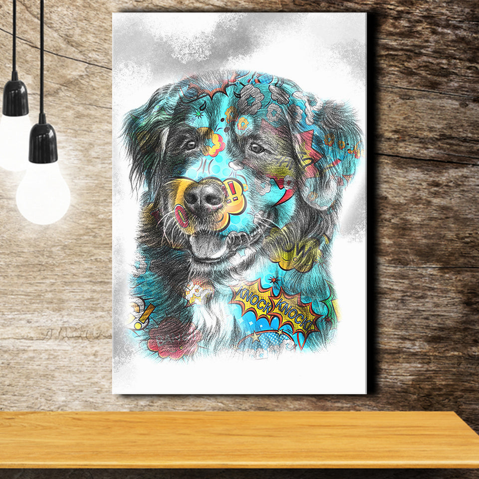 Dog Art Puppy Portrait Pop Art Canvas Prints Wall Art Decor - Painting Canvas, Home Decor, Art Print, Art For Sale