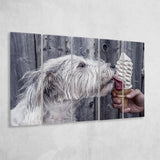 Dog Eating Ice Cream Art, Multi Panels, 5 Pieces B, Canvas Prints Wall Art Home Decor,X Large Canvas