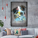 Dog Portrait Puppy Pop Art Pet Lover Decor Framed Art Print Wall Decor - Painting Art, Wall Art, Framed Picture, Black Frame