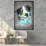 Dog Portrait Puppy Pop Art Pet Lover Decor Framed Canvas Prints Wall Art Decor - Painting Canvas, Floating Frame, Framed Picture