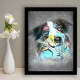 Dog Portrait Puppy Pop Art Pet Lover Decor Framed Art Print Wall Decor - Painting Art, Wall Art, Framed Picture, Black Frame