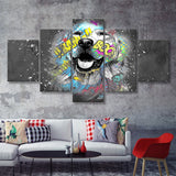 Dog Portrait Puppy Smile Pop Art Pet Lover Canvas 5 Pieces Prints Wall Art Decor - Painting Canvas, Multi Panels, Canvas Print