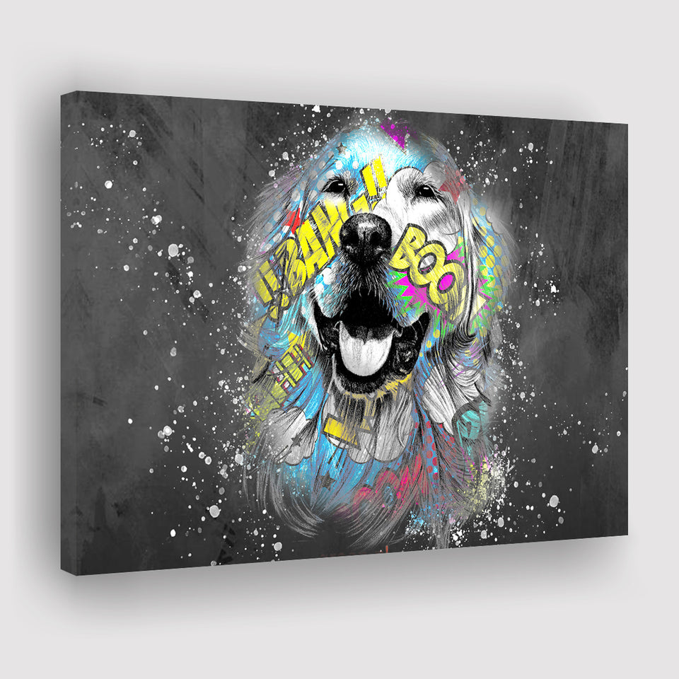 Dog Portrait Puppy Smile Pop Art Pet Lover Canvas Prints Wall Art Decor - Painting Canvas, Home Decor, Art Print, Art For Sale