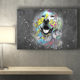 Dog Portrait Puppy Smile Pop Art Pet Lover Canvas Prints Wall Art Decor - Painting Canvas, Home Decor, Art Print, Art For Sale