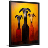 Dogs Family Funny Art Painting, Dog Pet Lover Framed Art Prints Wall Decor, Framed Picture, Large Picture