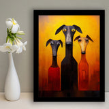Dogs Family Funny Art Painting, Dog Pet Lover Framed Art Prints Wall Decor, Framed Picture, Large Picture
