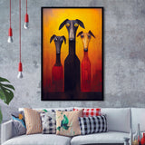 Dogs Family Funny Art Painting, Dog Pet Lover Framed Art Prints Wall Decor, Framed Picture, Large Picture