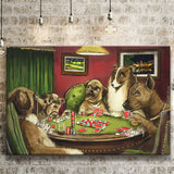 Dogs Playing Poker Vintage I Canvas Prints Wall Art - Painting Canvas, Wall Decor, Home Decor, Prints for Sale