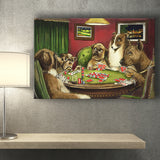 Dogs Playing Poker Vintage I Canvas Prints Wall Art - Painting Canvas, Wall Decor, Home Decor, Prints for Sale