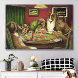 Dogs Playing Poker Vintage I Canvas Prints Wall Art - Painting Canvas, Wall Decor, Home Decor, Prints for Sale