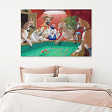 Dogs Playing Pool Billiard Canvas Wall Art - Canvas Prints, Prints for Sale, Canvas Painting, Home Decor