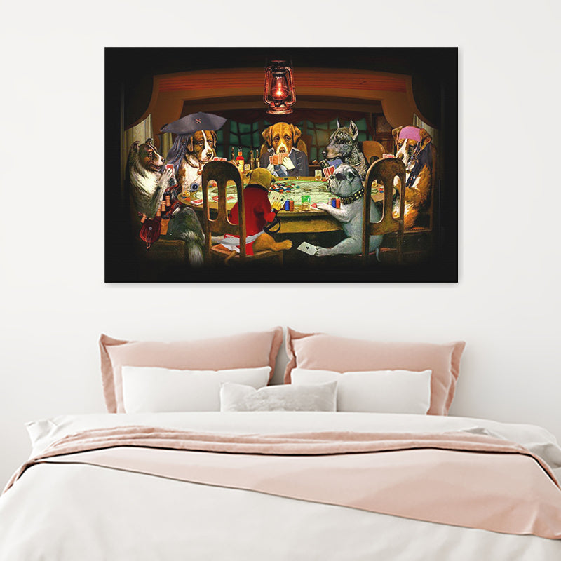 Dogs Playing Poker II Canvas Wall Art - Canvas Prints, Prints for Sale, Canvas Painting, Home Decor