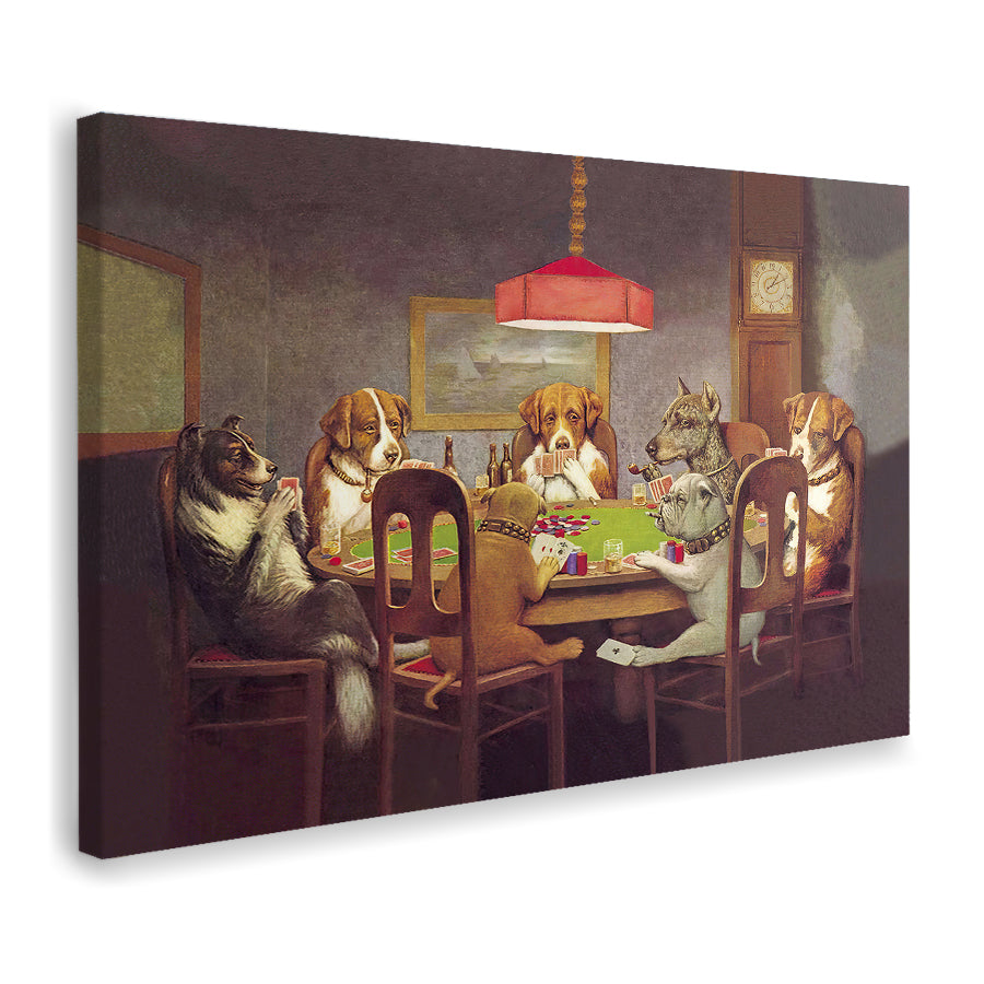 Dogs Playing Poker Canvas Wall Art - Canvas Prints, Prints for Sale, Canvas Painting, Home Decor