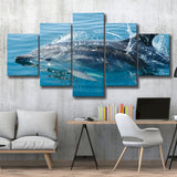 Dolphin, Dolphins Multi Panels,Canvas Prints Wall Art Home Decor