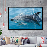 Dolphin, Dolphins Framed Art Prints Wall Art Decor,Black Frame, Ready to hang