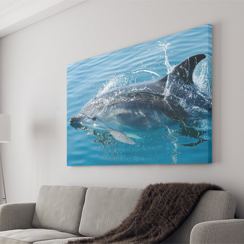 Dolphin, Dolphins Canvas Prints Wall Art Home Decor - Painting Canvas, Ready to hang