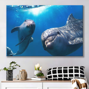 Dolphin Ocean Marine Underwate Canvas Prints Wall Art - Painting Canvas, Home Wall Decor, Painting Prints, For Sale