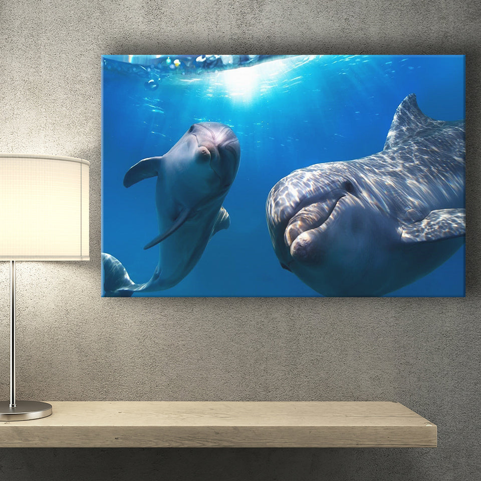 Dolphin Ocean Marine Underwate Canvas Prints Wall Art - Painting Canvas, Home Wall Decor, Painting Prints, For Sale