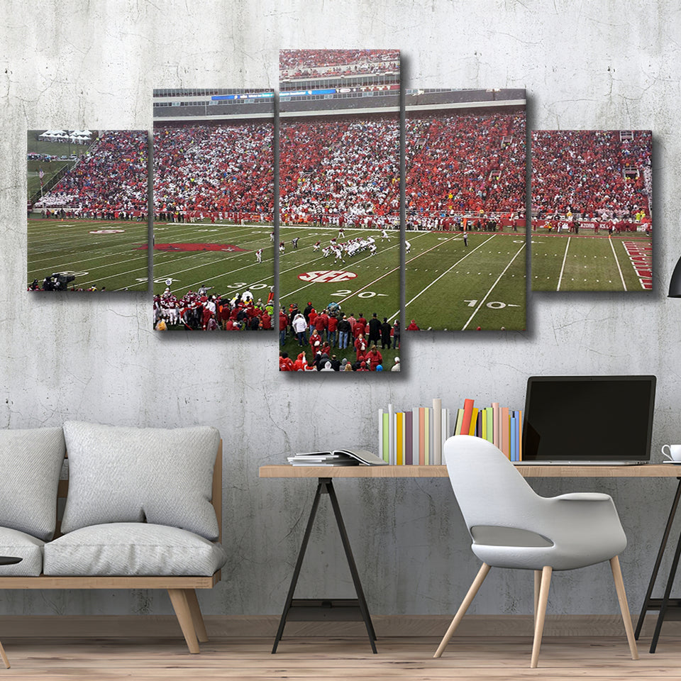 Donald W Reynolds Stadium Canvas Prints Arkansas Razorbacks Wall,Multi Panels,Sport Stadium Art Prints, Fan Gift