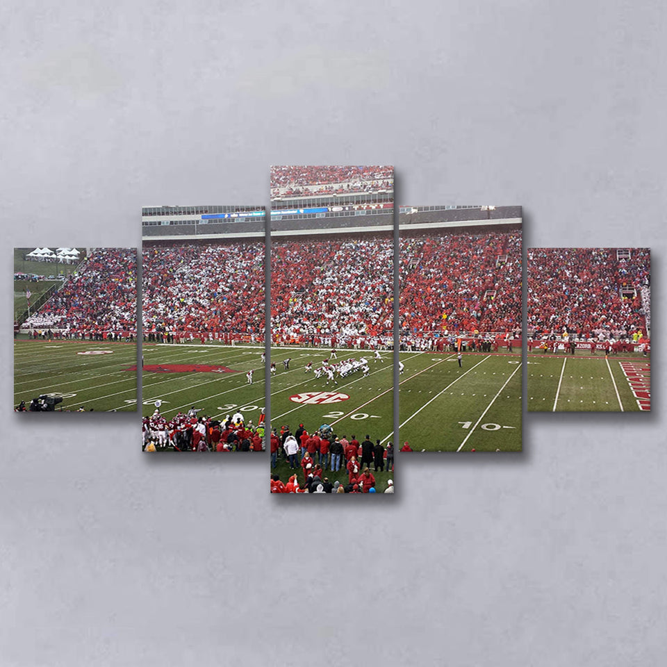 Donald W Reynolds Stadium Canvas Prints Arkansas Razorbacks Wall,Multi Panels,Sport Stadium Art Prints, Fan Gift