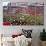 Donald W Reynolds Stadium Canvas Prints Arkansas Razorbacks Wall,Multi Panels B,Sport Stadium Art Prints, Fan Gift