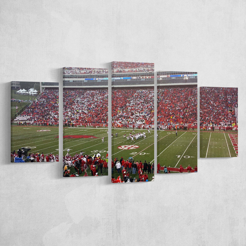 Donald W Reynolds Stadium Canvas Prints Arkansas Razorbacks Wall,Multi Panels,Sport Stadium Art Prints, Fan Gift