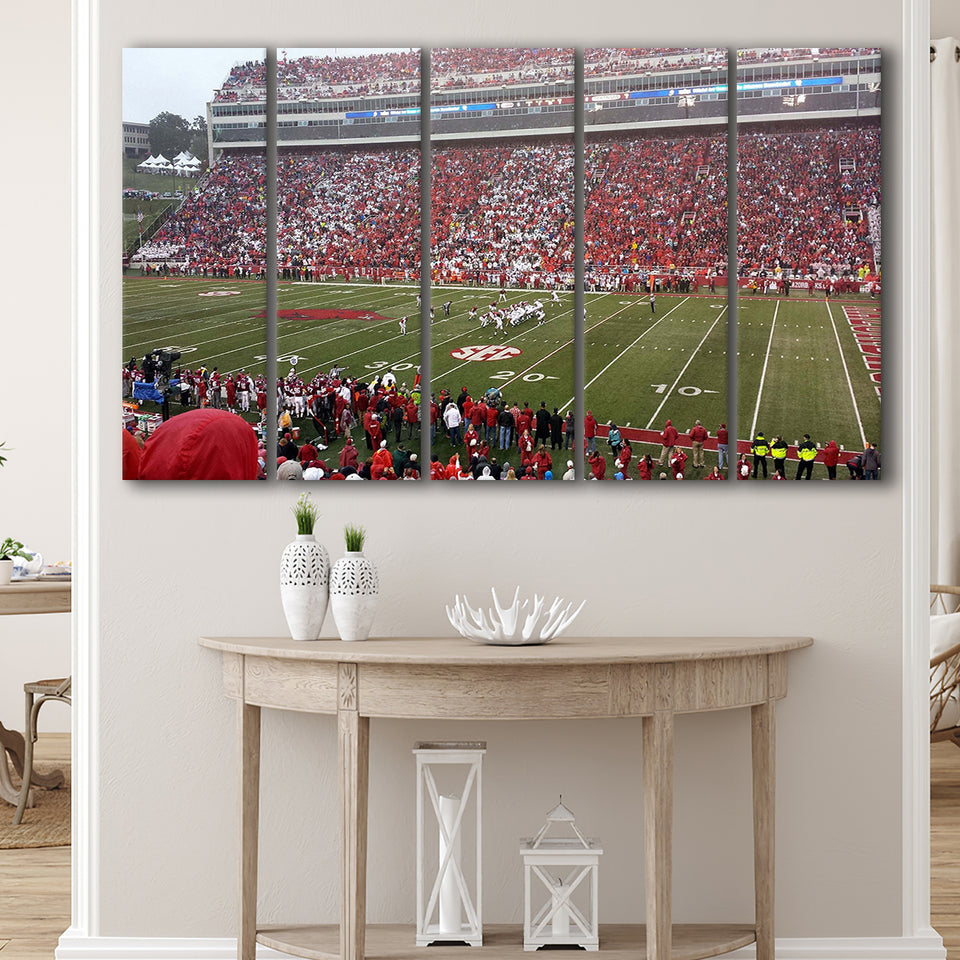 Donald W Reynolds Stadium Canvas Prints Arkansas Razorbacks Wall,Multi Panels B,Sport Stadium Art Prints, Fan Gift