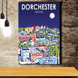 Dorchester Boston Art Night Landscape ,City Art Print, Large Canvas, Canvas Print Wall Art Home Decor