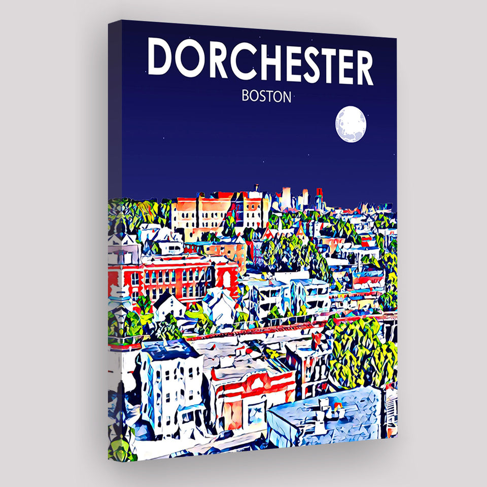 Dorchester Boston Art Night Landscape ,City Art Print, Large Canvas, Canvas Print Wall Art Home Decor