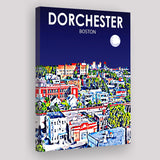Dorchester Boston Art Night Landscape ,City Art Print, Large Canvas, Canvas Print Wall Art Home Decor