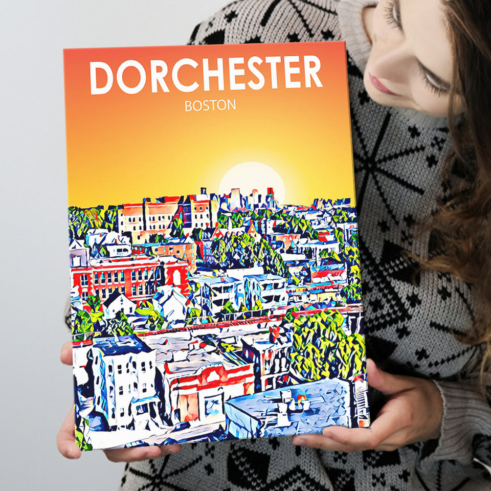 Dorchester Boston Art Sunset Landscape ,City Art Print, Large Canvas, Canvas Print Wall Art Home Decor