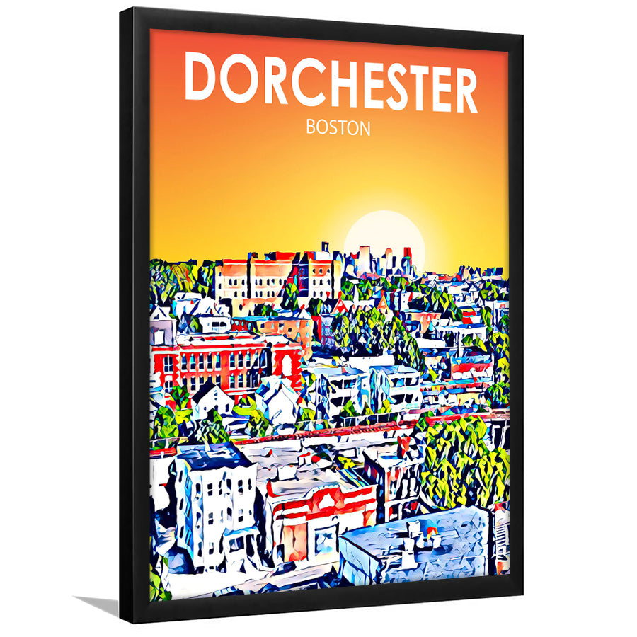 Dorchester Boston Art Sunset Landscape, City Art Print, Framed Art Print Wall Art Home Decor, Framed Picture