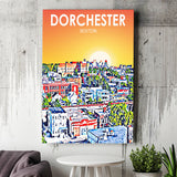 Dorchester Boston Art Sunset Landscape ,City Art Print, Large Canvas, Canvas Print Wall Art Home Decor