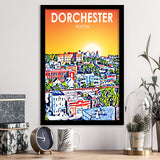 Dorchester Boston Art Sunset Landscape, City Art Print, Framed Art Print Wall Art Home Decor, Framed Picture