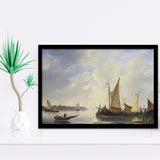 Dordrecht From Papendrecht 1830 37 Dutch Oil Painting Framed Art Prints Wall Decor - Painting Art, Framed Picture, Home Decor, For Sale