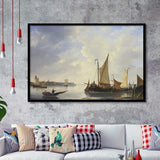 Dordrecht From Papendrecht 1830 37 Dutch Oil Painting Framed Art Prints Wall Decor - Painting Art, Framed Picture, Home Decor, For Sale