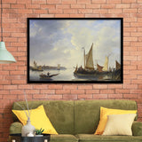 Dordrecht From Papendrecht 1830 37 Dutch Oil Painting Framed Art Prints Wall Decor - Painting Art, Framed Picture, Home Decor, For Sale