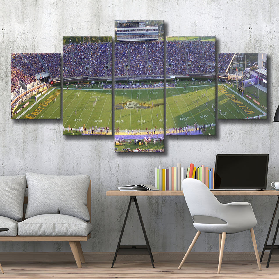 Dowdy Ficklen Stadium Canvas Prints East Carolina Pirates Wall,Multi Panels,Sport Stadium Art Prints, Fan Gift