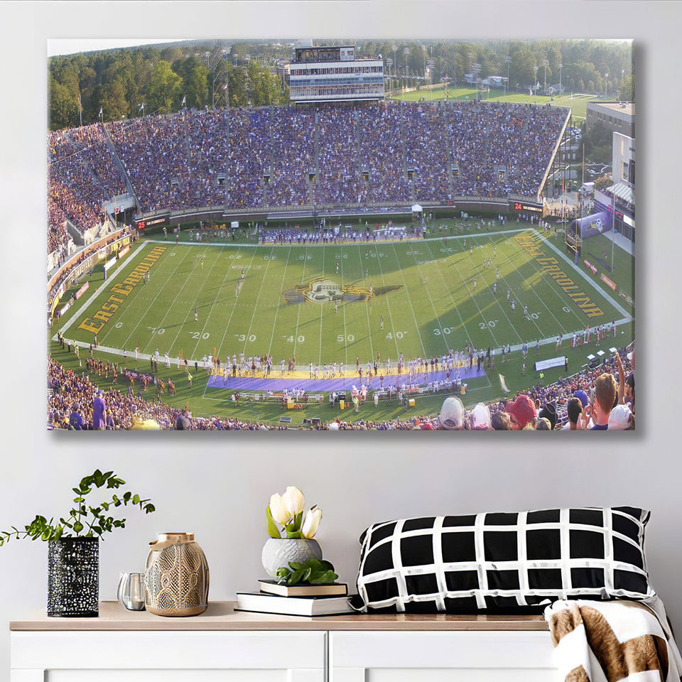Dowdy Ficklen Stadium Canvas Prints East Carolina Pirates Wall,Sport Stadium Art Prints, Fan Gift, Wall Decor