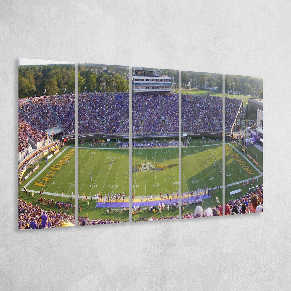 Dowdy Ficklen Stadium Canvas Prints East Carolina Pirates Wall,Multi Panels B,Sport Stadium Art Prints, Fan Gift