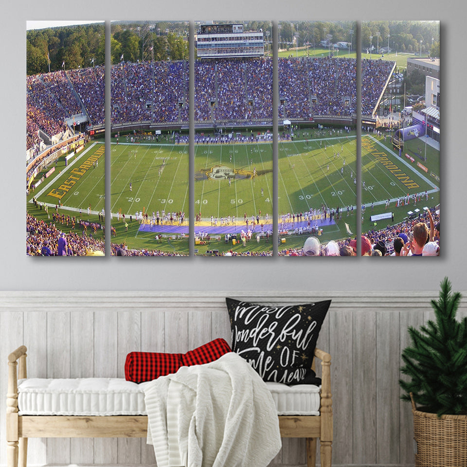 Dowdy Ficklen Stadium Canvas Prints East Carolina Pirates Wall,Multi Panels B,Sport Stadium Art Prints, Fan Gift